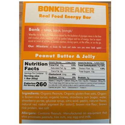 Barra Bonk Breaker Energia Peanut Butter Jelly